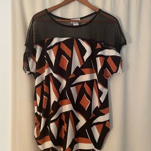 New Women’s Mesh Blouse with Black,Cream and Rust color .